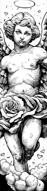 Free angel bookmark to color featuring covered angel